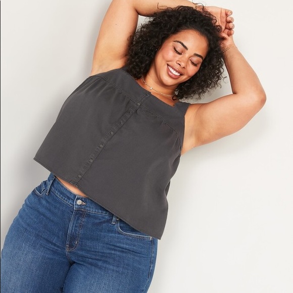 Button-front Twill Top - Picture 2 of 2